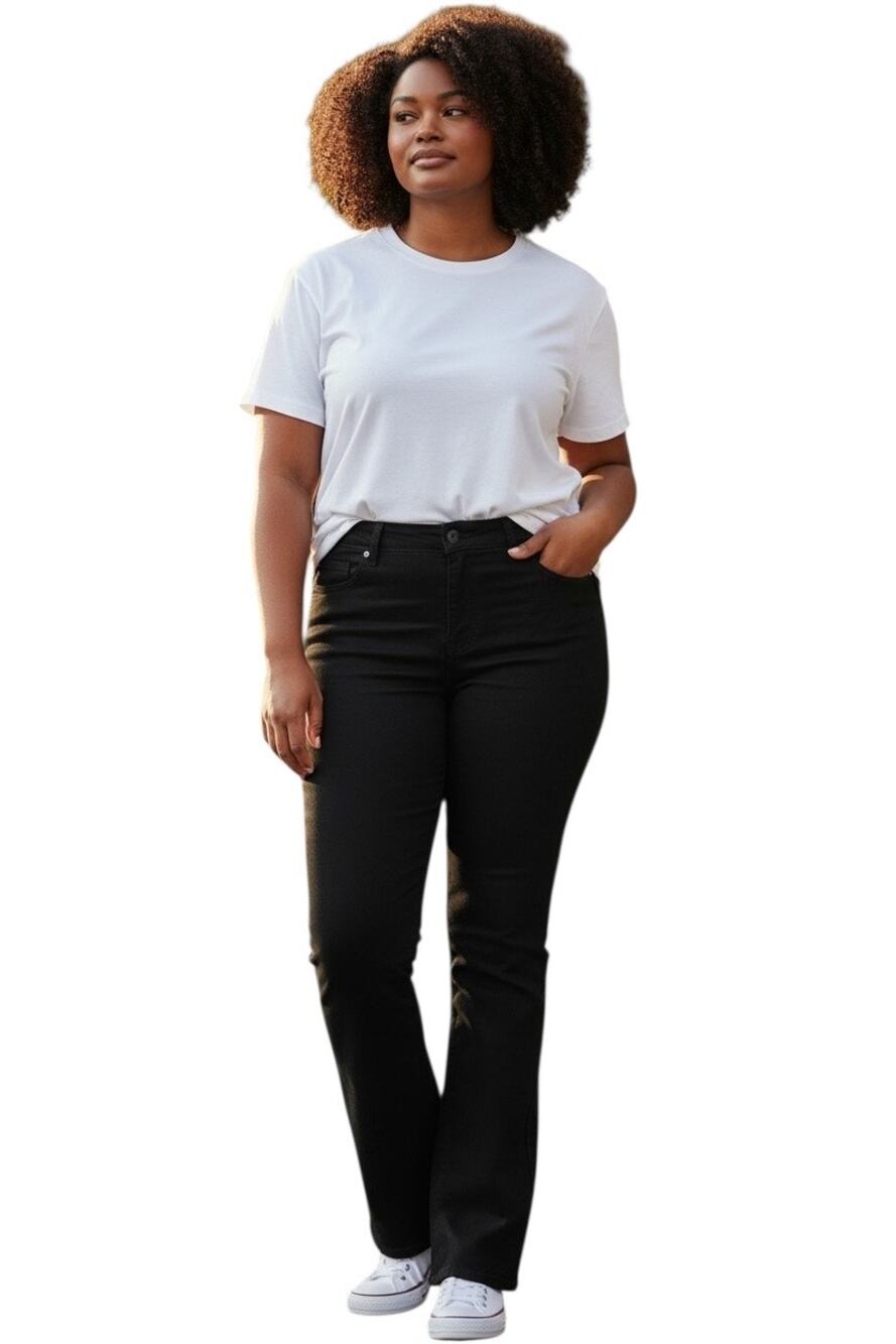 Lee Riders Women Black Plus Size 5 Pocket Design Bootcut Denim Size 22W - NWT